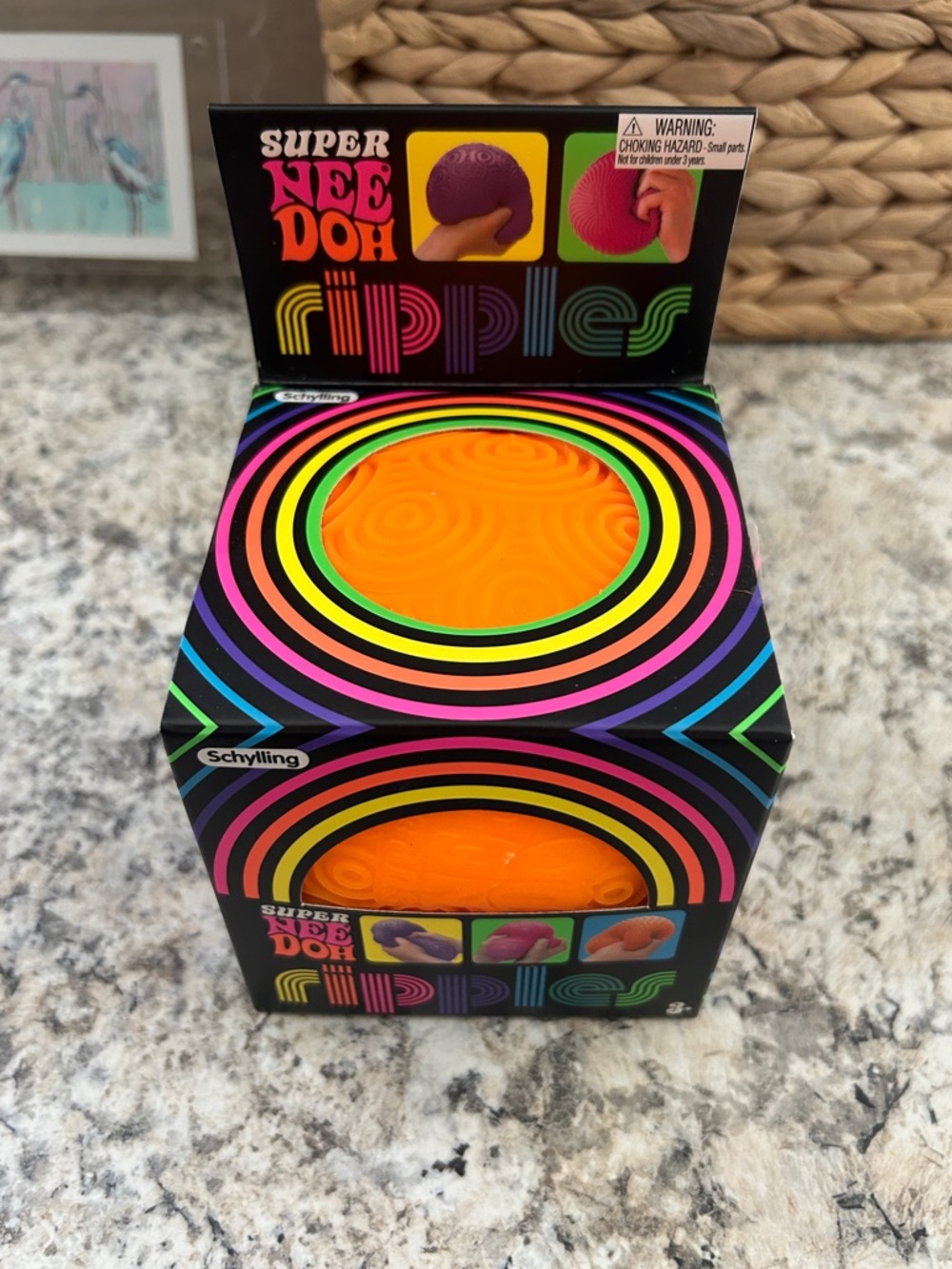 Super NeeDoh Ripples Schylling Needoh Orange Squishy Toy Fidget Ball